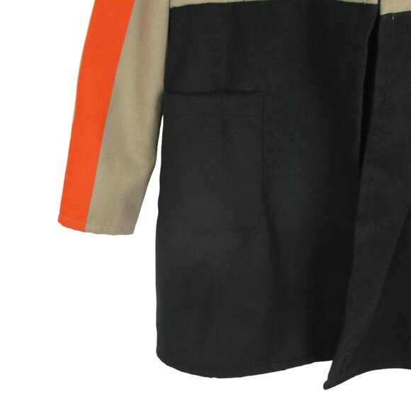 MISSLOOK Hooded Jacket Womens Size L Unlined Black Beige Orange Preppy Fall NEW - Picture 5 of 7